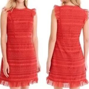 J.Crew Elegant Red Lace Dress